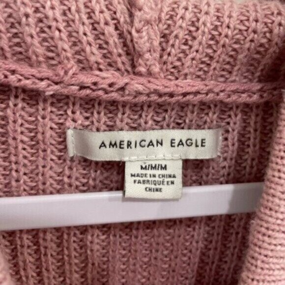 AEO Oversized Pink Hooded Sweater Athleisure Lounge Camping Soft - Picture 3 of 5